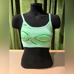 SHEIN Mint Green Striped Knit Top